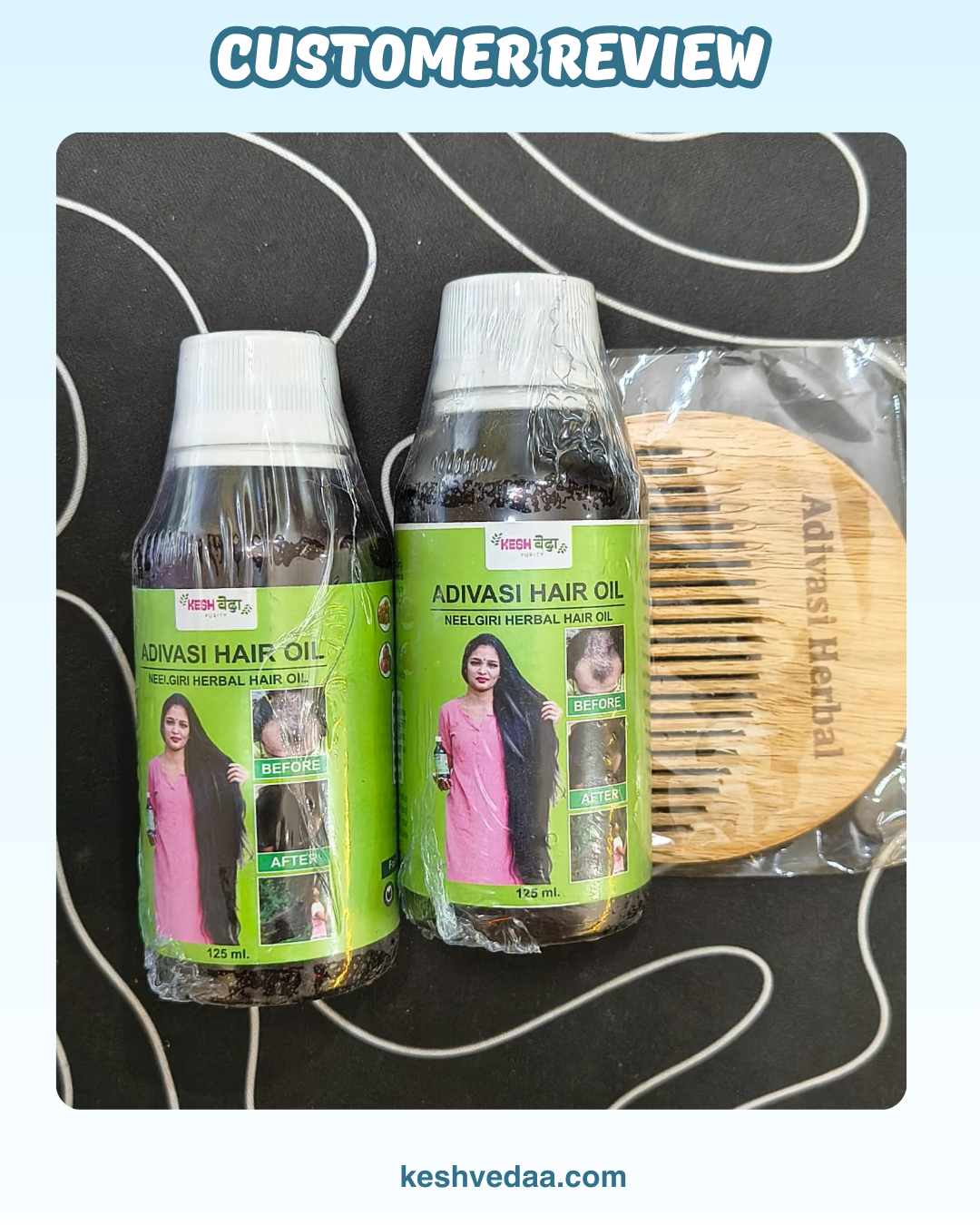Adivasi Neelgiri Herbal Hair Oil Original (Pack of 2) | 🎁FREE Neem Wooden Comb🎁