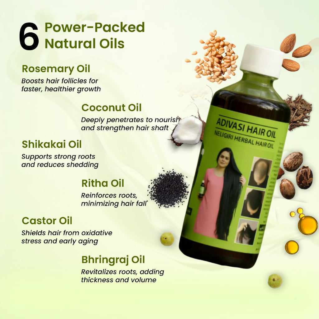 Adivasi Neelgiri Herbal Hair Oil Buy 1 Get 1 Free🎁 4.9⭐⭐⭐⭐⭐ (999+)